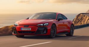 Fully electric luxury sports car Aerodynamic and futuristic design Signature LED lighting High-performance stance Premium road presence