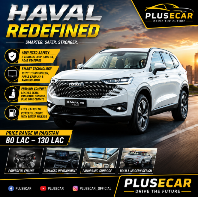 Explore HAVAL Redefined in this detailed blog covering features, prices, specifications, performance, and comparison of HAVAL SUVs in Pakistan. Discover why HAVAL is leading the future of modern SUVs with advanced technology and hybrid innovation.