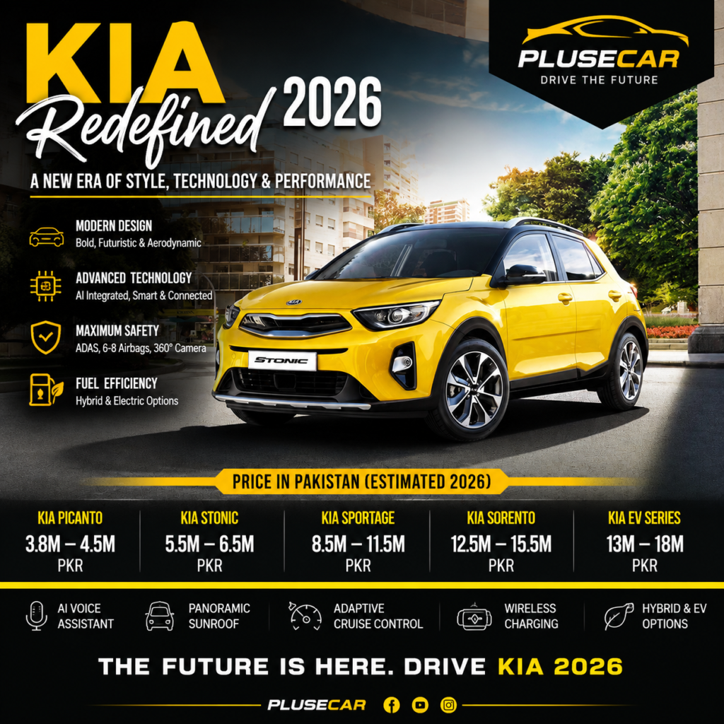 Discover KIA Redefined 2026 with complete details, features, specifications, price in Pakistan, comparison tables, and advanced technology in this comprehensive guide